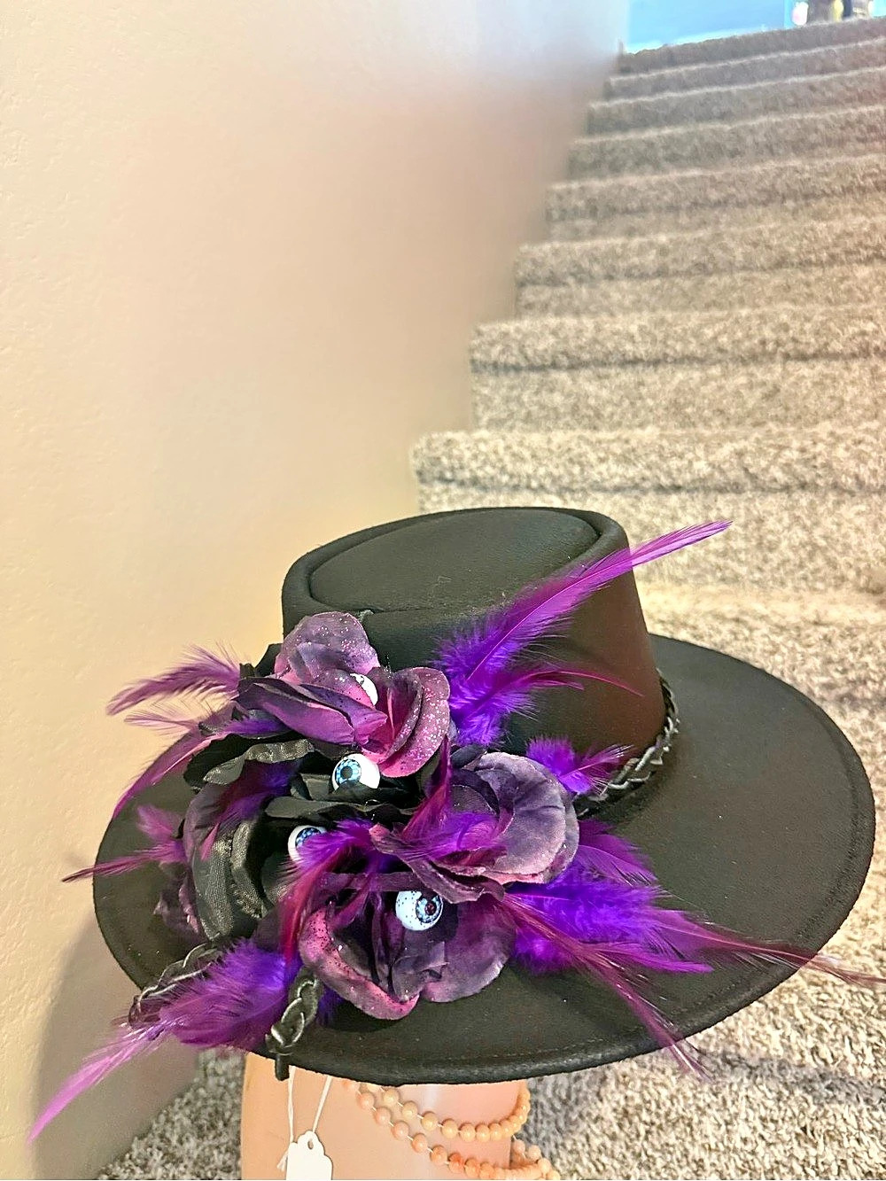 Black & Purple Feather Hat love potion